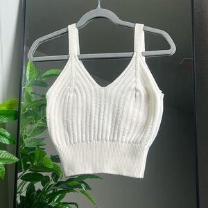 White Knit Tank Top